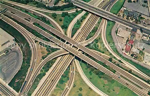 AK / Ansichtskarte Autobahn Los Angeles Freeway System Aerial View Kat. Autos