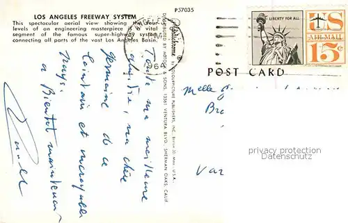 AK / Ansichtskarte Autobahn Los Angeles Freeway System Aerial View Kat. Autos