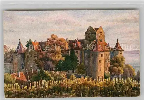 AK / Ansichtskarte Meersburg Bodensee Schloss Gemalt Marschall Kat. Meersburg