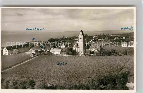 AK / Ansichtskarte Hagnau Bodensee Kirche Panorama Kat. Hagnau am Bodensee