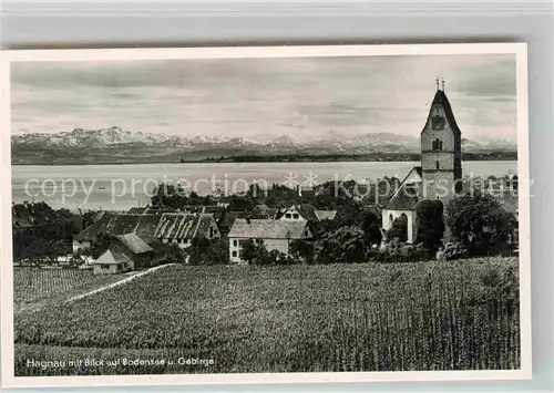 AK / Ansichtskarte Hagnau Bodensee Kirche Gebirge Kat. Hagnau am Bodensee