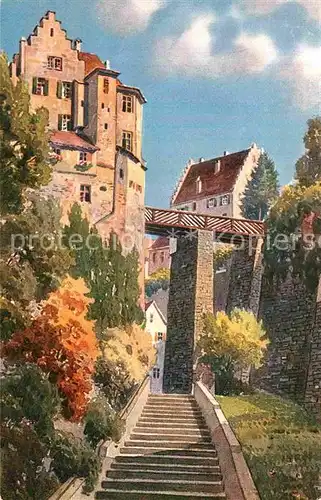 AK / Ansichtskarte Meersburg Bodensee Aufgang zur Oberstadt und Schloss Kat. Meersburg