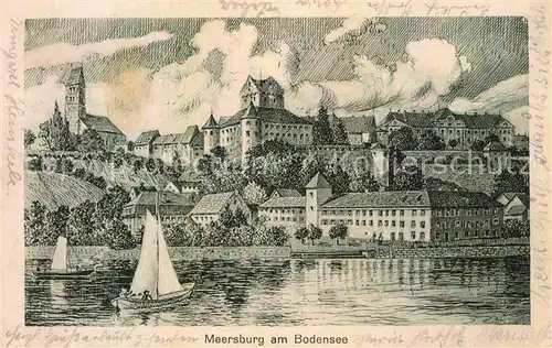 AK / Ansichtskarte Meersburg Bodensee Schloss Residenz Kirche Kat. Meersburg