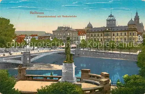 AK / Ansichtskarte Heilbronn Neckar Bismarckdenkmal Neckarbruecke Kat. Heilbronn