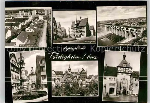AK / Ansichtskarte Bietigheim Baden Siedlung Buch Fraeuleinbrunnen Teilansicht Marktplatz Viadukt Unteres Tor  Kat. Bietigheim