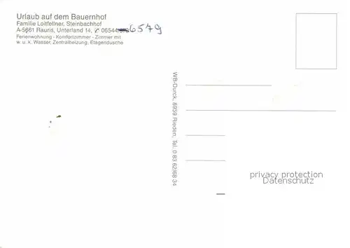 AK / Ansichtskarte Rauris Urlaub auf dem Bauernhof Loitfellner Steinbachhof Kat. Rauris