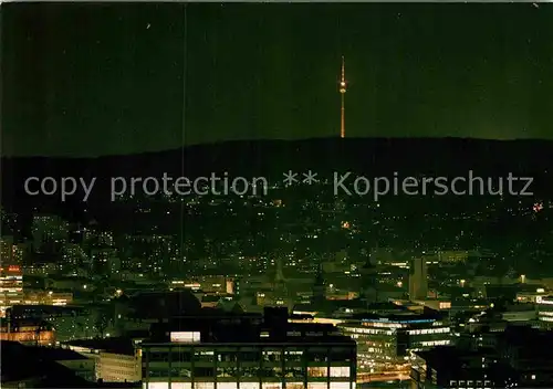 AK / Ansichtskarte Stuttgart bei Nacht mit Fernsehturm Kat. Stuttgart