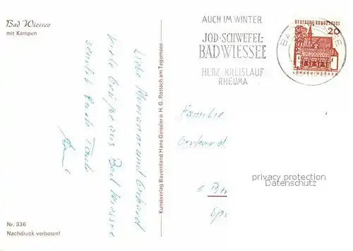 AK / Ansichtskarte Bad Wiessee Ortspartie mit Kampen Kat. Bad Wiessee
