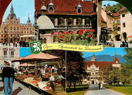 AK / Ansichtskarte Graz Steiermark Gartenstadt Hauptplatz Landhaushof Krebsenkeller Schloss Eggenberg Kat. Graz