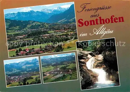 AK / Ansichtskarte Sonthofen Oberallgaeu Fliegeraufnahmen Wasserfall  Kat. Sonthofen