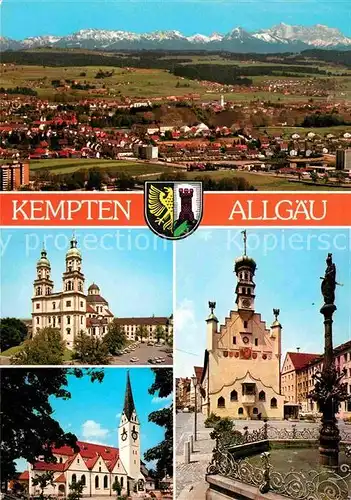 AK / Ansichtskarte Kempten Allgaeu Fliegeraufnahme Kirchen Kat. Kempten (Allgaeu)
