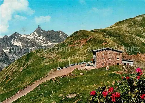 AK / Ansichtskarte Penserjoch Suedtirol Alpenrosenhof Passo Pennes con Corno Bianco Weisshorn