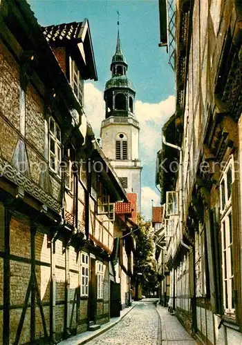 AK / Ansichtskarte Celle Niedersachsen Kalandgasse Fachwerk und Kirche Kat. Celle