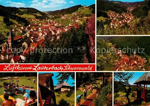 AK / Ansichtskarte Lauterbach Schwarzwald Fliegeraufnahme Minigolf Wassertreten  Kat. Lauterbach
