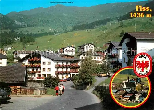 AK / Ansichtskarte Fiss Tirol Ortspartie mit Oberen Sattelkopf Kat. Fiss