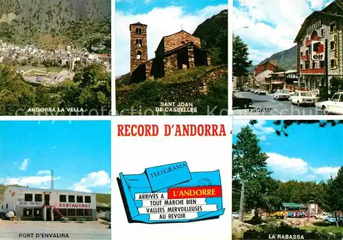 AK / Ansichtskarte Andorra Diversos aspectos Andorra la Vella Sant Joan de Casselles Encamp La Rabassa Port d Envalira Kat. Andorra