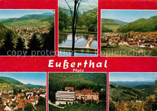 AK / Ansichtskarte Eusserthal Luftkurort im Pfaelzer Wald Autorennstrecke Forellenzucht Kirche Sanatorium Kat. Eusserthal