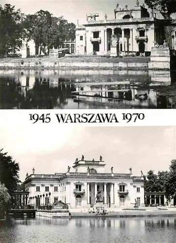 AK / Ansichtskarte Warszawa 1945 und 1970 Palac Na Wyspie Palast Kat. Warschau Polen