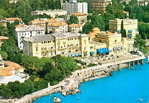AK / Ansichtskarte Opatija Istrien Hotel Restaurant am Wasser Fliegeraufnahme