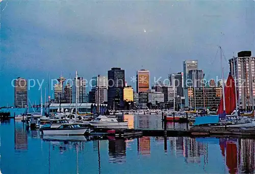 AK / Ansichtskarte Vancouver British Columbia Evening skyline of downtown Vancouver as viewed from Stanley Park Coal Harbour Kat. Vancouver