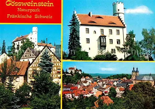 AK / Ansichtskarte Goessweinstein Ansicht mit Burg und Basilika Naturpark Fraenkische Schweiz Kat. Goessweinstein