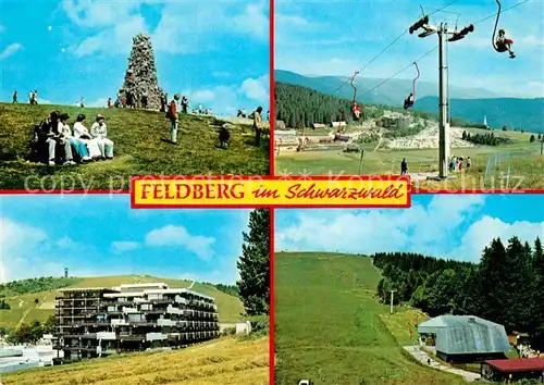 AK / Ansichtskarte Feldberg Schwarzwald Bismarckturm Sesselbahn Hotel Feldberger Hof Kat. Feldberg (Schwarzwald)