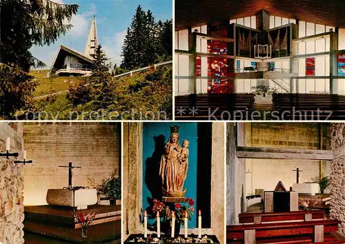 AK / Ansichtskarte Feldberg Schwarzwald Kirche der Verklaerung Christi Innenansichten Heiligenfigur Architekt Rainer Disse Kat. Feldberg (Schwarzwald)