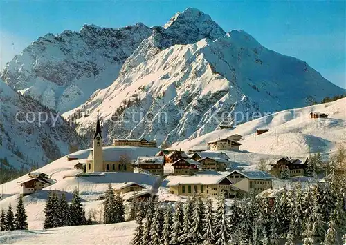 AK / Ansichtskarte Hirschegg Kleinwalsertal Vorarlberg Winterpanorama mit Widderstein Allgaeuer Alpen Kat. Mittelberg