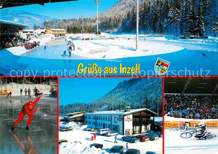 AK / Ansichtskarte Inzell Eisstadion mit Sportplatz und Tennisanlage ...