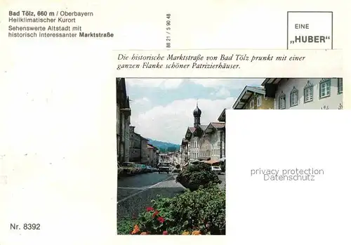 AK / Ansichtskarte Bad Toelz Altstadt Historische Marktstrasse Huber Karte Nr 8392 Kat. Bad Toelz