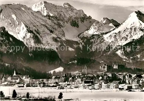 AK / Ansichtskarte Fuessen Allgaeu Gesamtansicht Wintersportplatz mit Alpenpanorama Kat. Fuessen