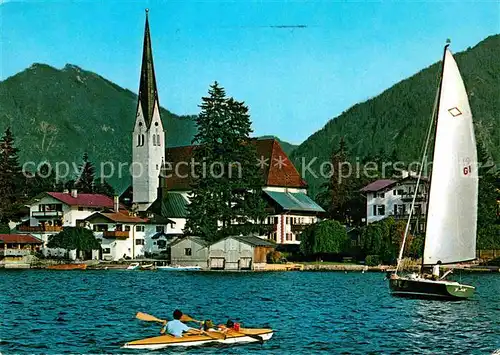 AK / Ansichtskarte Rottach Egern Tegernsee Teilansicht mit Kirche