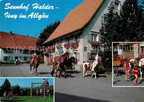 AK / Ansichtskarte Isny Allgaeu Sennhof Halder Reiten Ponyfahrt Kinderspielplatz Kat. Isny im Allgaeu
