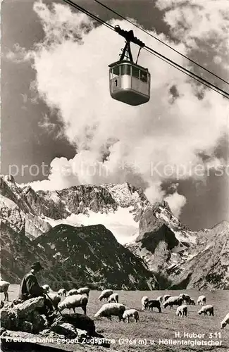 AK / Ansichtskarte Seilbahn Kreuzeck Zugspitze Hoellentalgletscher Foto H. Huber Nr. 311 Kat. Bahnen