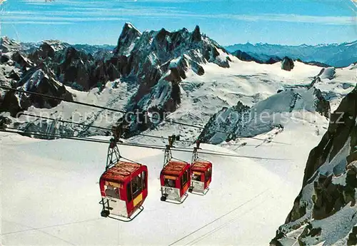 AK / Ansichtskarte Seilbahn Massif Mont Blanc Vallee Blanche Aiguille du Midi  Kat. Bahnen