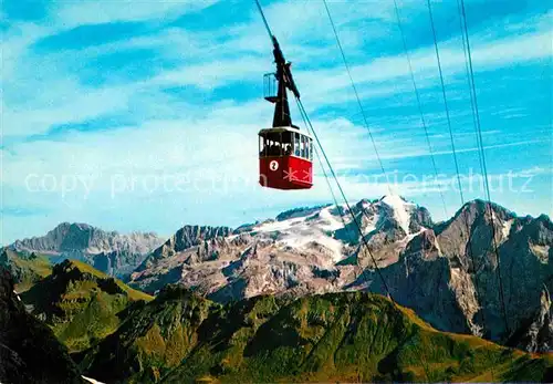 AK / Ansichtskarte Seilbahn Dolomiti Funivia Passo Pordoi La Marmolada  Kat. Bahnen