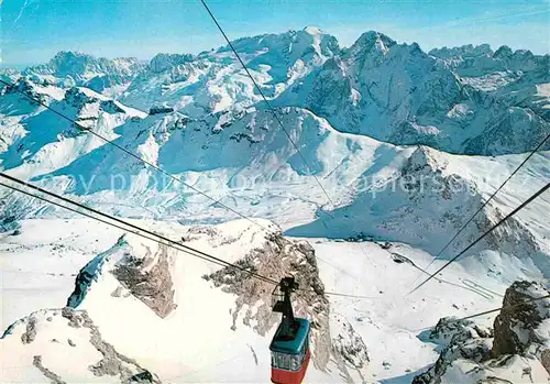 AK / Ansichtskarte Seilbahn Funivia Passo Pordoi Dolomiti Civetta Marmolada  Kat. Bahnen