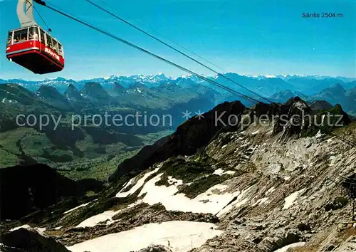 AK / Ansichtskarte Seilbahn Saentis Churfirsten Glarneralpen  Kat. Bahnen