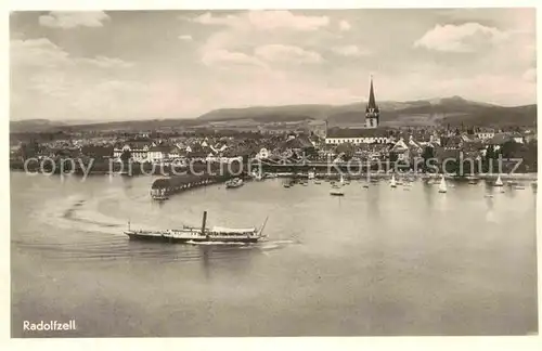 AK / Ansichtskarte Radolfzell Bodensee Panorama Kirche Dampfer Kat. Radolfzell am Bodensee