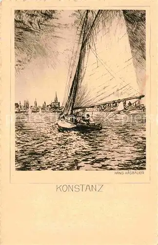 AK / Ansichtskarte Konstanz Bodensee Segelboot Kat. Konstanz
