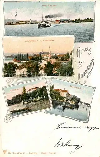 AK / Ansichtskarte Konstanz Bodensee Blick vom See Panorama Mainau Inselhotel  Kat. Konstanz