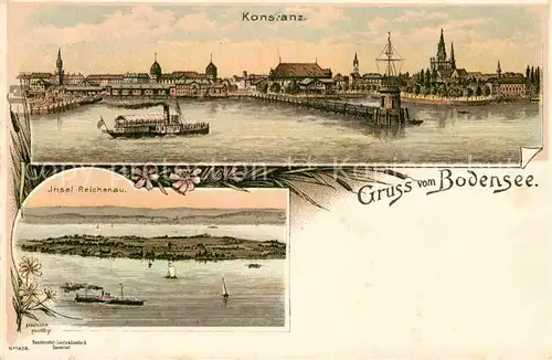 AK / Ansichtskarte Konstanz Bodensee Hafen Insel Reichenau Kat. Konstanz