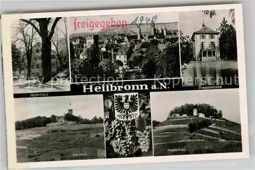 AK / Ansichtskarte Heilbronn Neckar Jaegerhaus Trappensee Wartberg Weibertreu Kat. Heilbronn