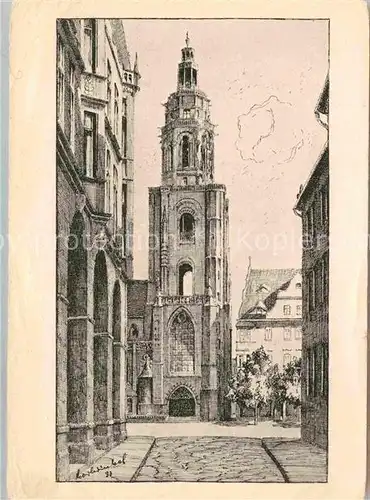 AK / Ansichtskarte Heilbronn Neckar Kilianskirche Zeichnung Karl Winkel Kat. Heilbronn