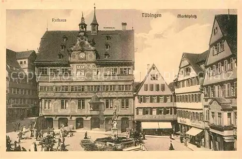 AK / Ansichtskarte Tuebingen Rathaus Marktplatz Kat. Tuebingen