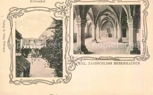 AK / Ansichtskarte Bebenhausen Tuebingen Laienrefectorium Koenigliches Jagdschloss Schlosshof Kat. Tuebingen