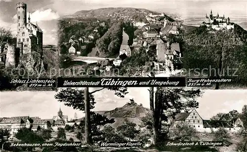 AK / Ansichtskarte Tuebingen Schloss Lichtenstein Burg Hohenzollern Bebenhausen Jagdschloss Kat. Tuebingen