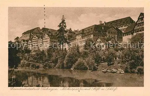 AK / Ansichtskarte Tuebingen Neckarpartie Stift Schloss Kat. Tuebingen