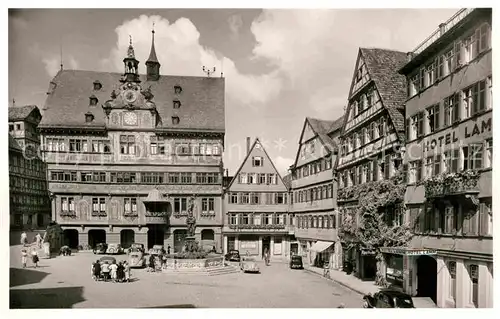 AK / Ansichtskarte Tuebingen Marktplatz Rathaus Kat. Tuebingen