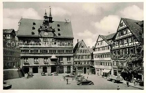 AK / Ansichtskarte Tuebingen Marktplatz Rathaus Kat. Tuebingen